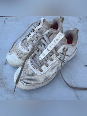 Under Armour Beige/Tan Perforated Athletic Sneakers